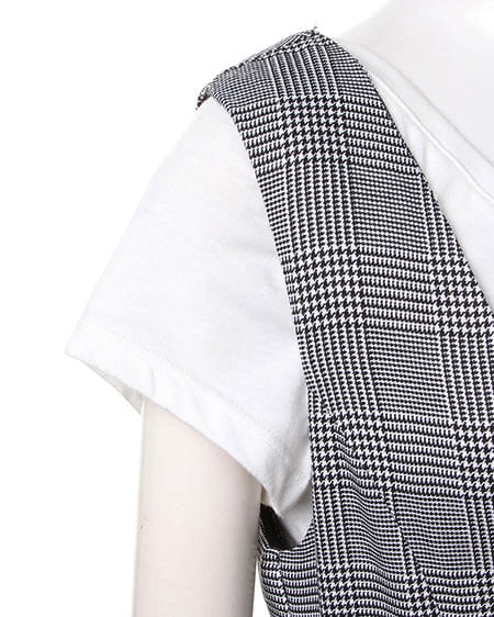 INGNI（イング） V／Nグレンチェック／ジャンスカ ｵﾌﾎﾜｲﾄ/ｸﾛ