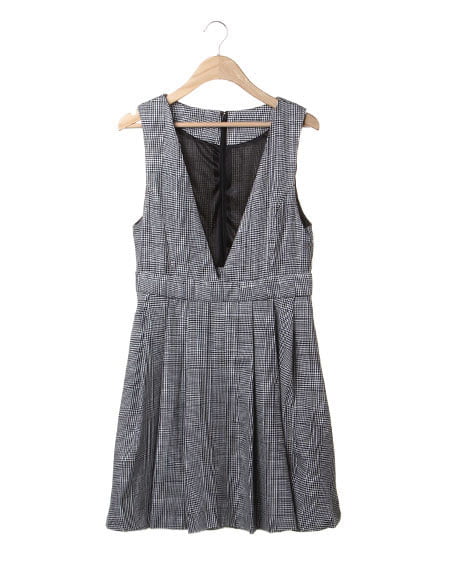 INGNI(イング) V／Nグレンチェック／ジャンスカ ｵﾌﾎﾜｲﾄ/ｸﾛ