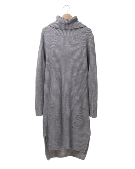 INGNI(イング) 畦オフタートルニット／ワンピースA ｸﾞﾚｰ