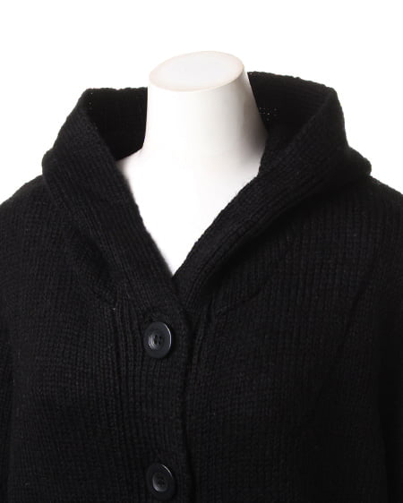 INGNI（イング） 杢フードロングカーディガン ｸﾛ