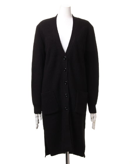 INGNI（イング） 片畦ロングカーディガン ｸﾛ