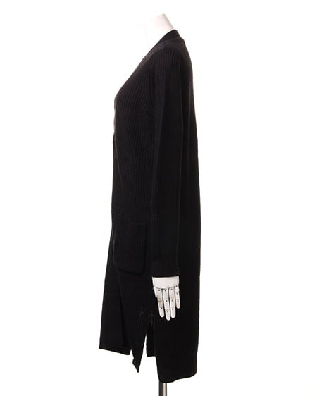 INGNI（イング） 片畦ロングカーディガン ｸﾛ