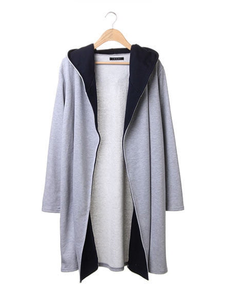 INGNI(イング) 裏毛ロングフード／トッパー ｸﾞﾚｰ/ﾓｸ