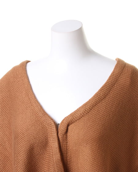 INGNI（イング） ライン入りニット／ポンチョ ｷｬﾒﾙ/ｸﾛ