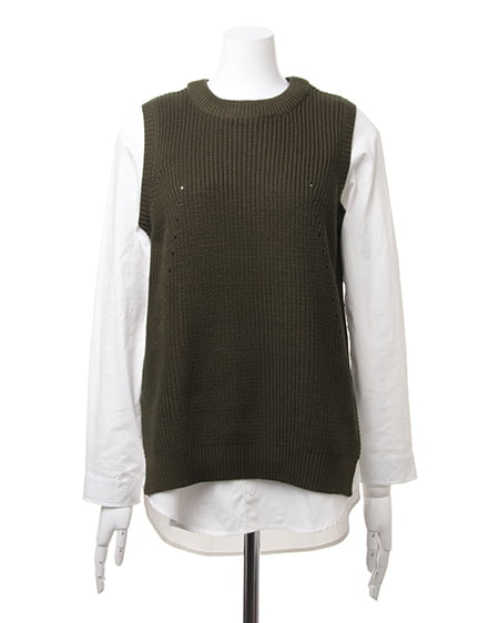 INGNI（イング） フェイクシャツニット／ベスト ｶｰｷ