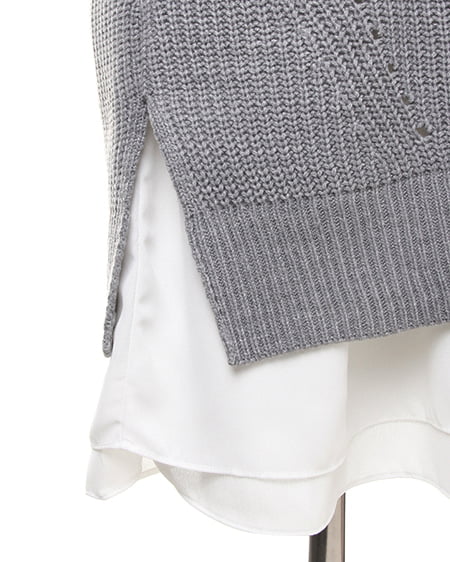 INGNI（イング） オフタートル裾レイヤーニット／OP SET ｸﾞﾚｰ