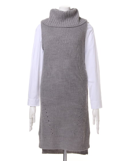 INGNI（イング） オフタートルノースリOP＋シャツ／SET ｸﾞﾚｰ