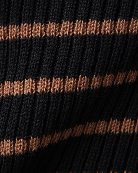 INGNI（イング） 装飾付リブハイネック／ニット ｸﾛ/ｷｬﾒﾙ