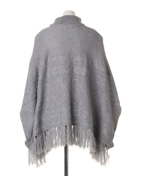 INGNI（イング） フリンジH／Nポンチョ ｸﾞﾚｰ/ﾓｸ