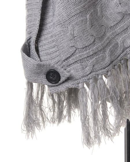 INGNI（イング） フリンジH／Nポンチョ ｸﾞﾚｰ/ﾓｸ