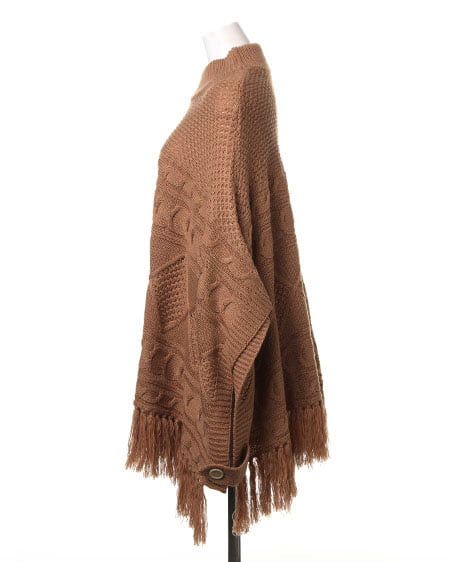 INGNI(イング) フリンジH/Nポンチョ キャメル