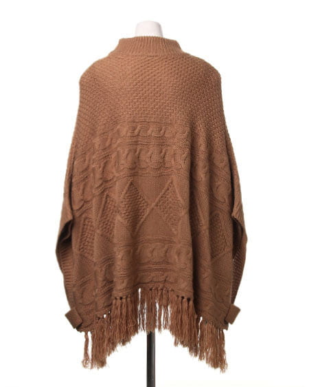 INGNI(イング) フリンジH/Nポンチョ キャメル