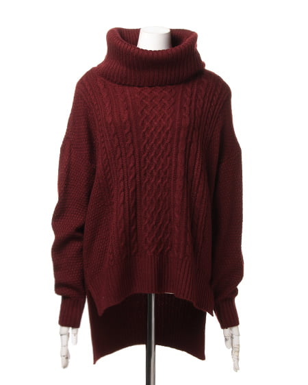 INGNI(イング) ケーブルオフタートルイレヘム/チュニック ボルドー