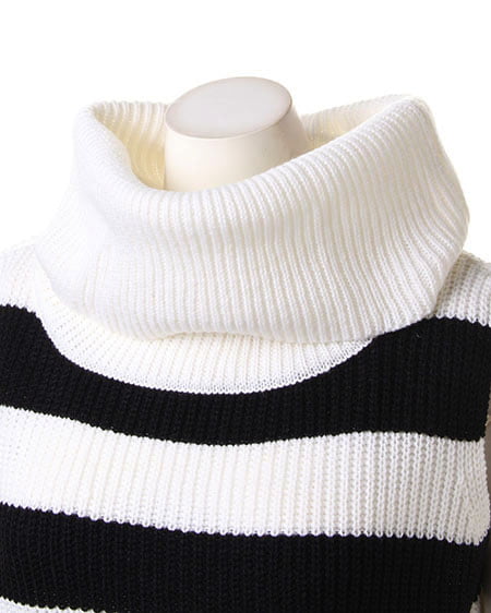 INGNI（イング） 畦オフタートルノースリ／ニット ｵﾌﾎﾜｲﾄ/ｸﾛ