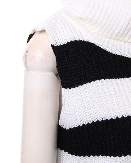 INGNI（イング） 畦オフタートルノースリ／ニット ｵﾌﾎﾜｲﾄ/ｸﾛ