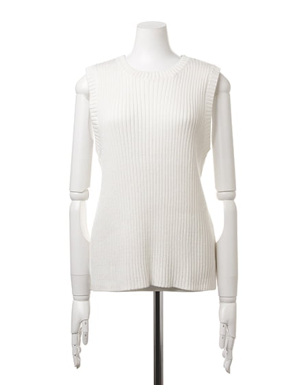 INGNI（イング） ワイドリブ／ニットベスト ｵﾌﾎﾜｲﾄ