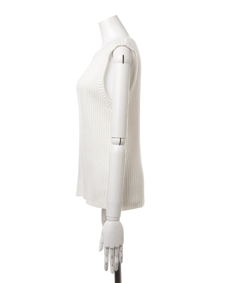 INGNI（イング） ワイドリブ／ニットベスト ｵﾌﾎﾜｲﾄ