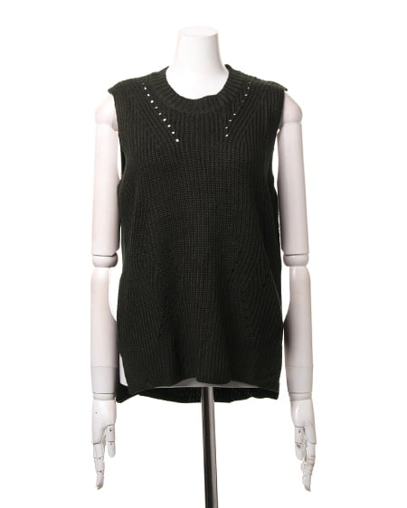 INGNI(イング) 畦ノースリ/ニットB カーキ