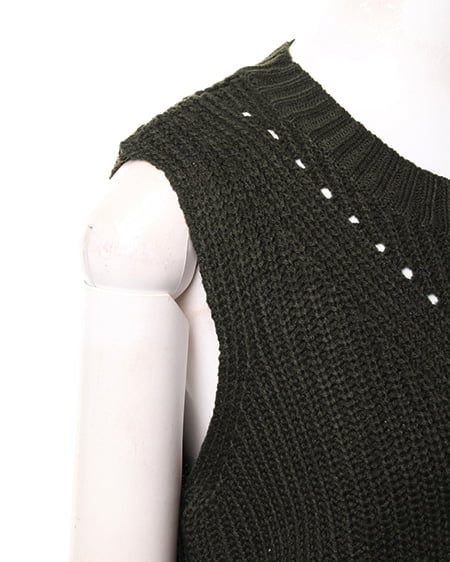 INGNI(イング) 畦ノースリ/ニットB カーキ