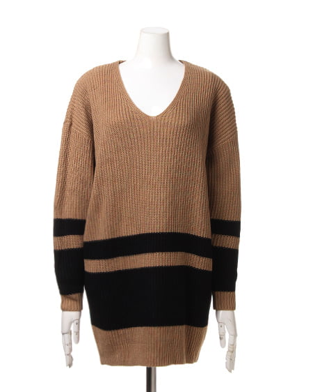 INGNI（イング） 裾ラインV／Nチュニック ｷｬﾒﾙ/ｸﾛ