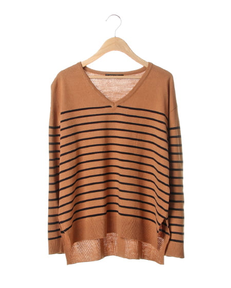 INGNI(イング) ボーダーイレヘム／ニット ｷｬﾒﾙ/ｸﾛ