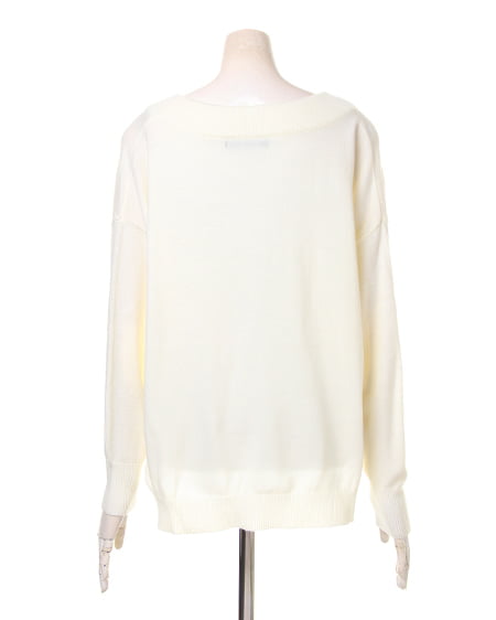 INGNI（イング） 重ねネックイレヘムニット ｵﾌﾎﾜｲﾄ