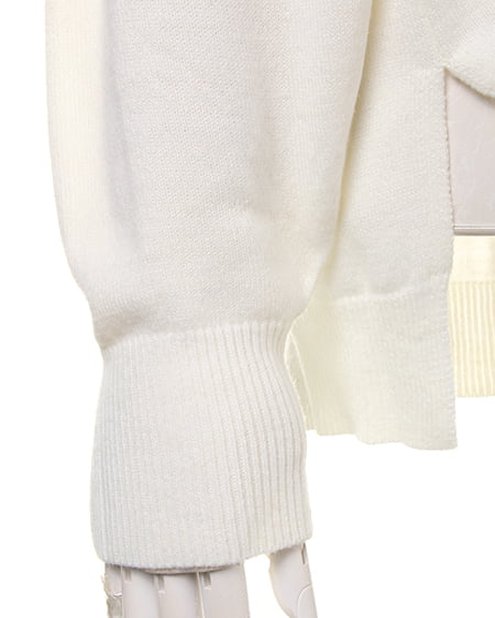 INGNI（イング） 重ねネックイレヘムニット ｵﾌﾎﾜｲﾄ