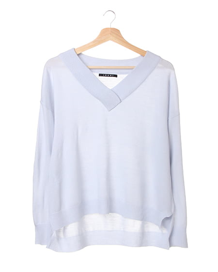 INGNI(イング) 重ねネックイレヘムニット ｻｯｸｽ