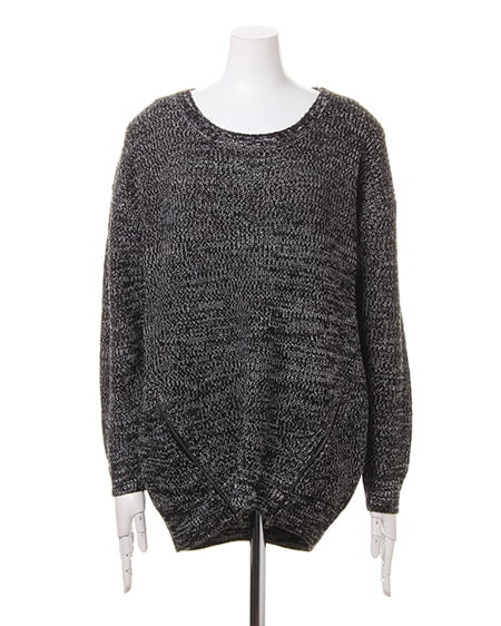 INGNI（イング） 裾ZIP付畦／チュニックB ｸﾛ/ﾓｸ