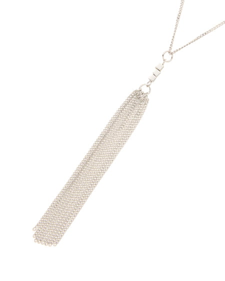 INGNI（イング） タッセル＋メタルパイプ2連／ネックレス ｼﾙﾊﾞｰ