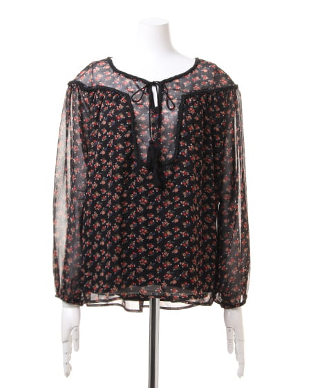 INGNI（イング） 小花柄シフォン楊柳／TOPS ｸﾛ