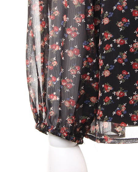 INGNI（イング） 小花柄シフォン楊柳／TOPS ｸﾛ