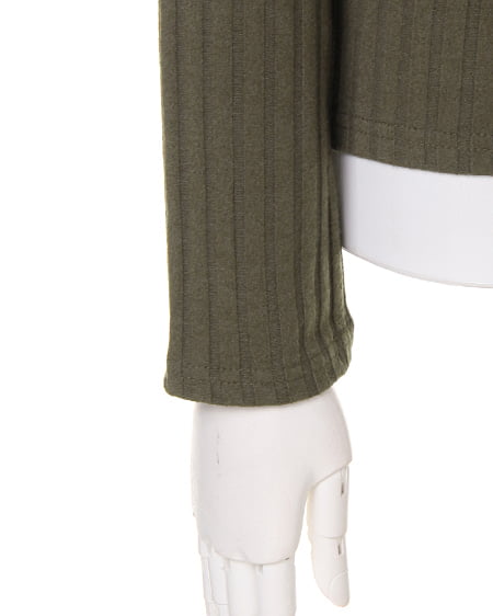 INGNI（イング） ワイドリブ装飾付ハイネック長袖／TOPS ｶｰｷ