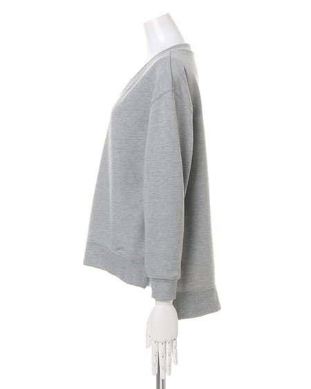 INGNI（イング） 裏毛イレヘムVネック ｸﾞﾚｰ/ﾓｸ