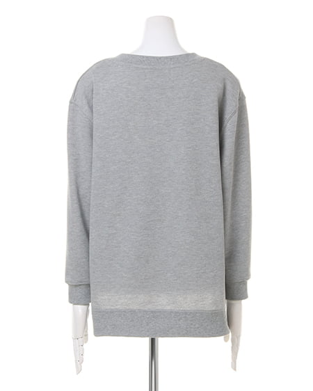 INGNI（イング） 裏毛イレヘムVネック ｸﾞﾚｰ/ﾓｸ