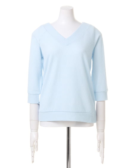 【確認用】【新品】トップス・袖レース・肩リボン（イング・INGNI） BACKレースUPリボンVネック7分袖TOPS｜INGNI(イング) 公式通販