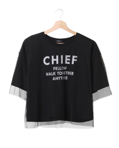 チュール重ね／Tシャツ