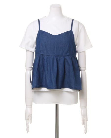 INGNI（イング） 花柄キャミ＋Tシャツ／SET ﾃﾞﾆﾑ