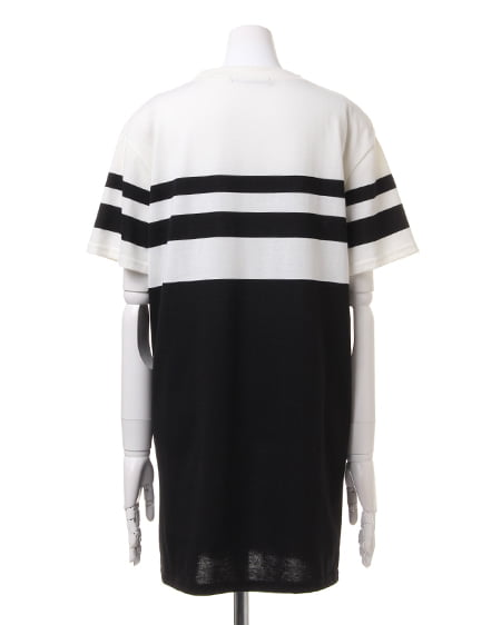 INGNI（イング） パネルボーダー／チュニック ｵﾌﾎﾜｲﾄ/ｸﾛ