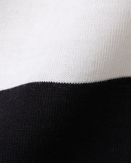 INGNI（イング） パネルボーダー／チュニック ｵﾌﾎﾜｲﾄ/ｸﾛ