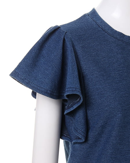 INGNI（イング） カットフリル袖／TOPS ﾌﾞﾙｰ