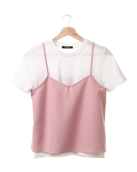 ピーチキャミ＋Tシャツ／アンサンブル