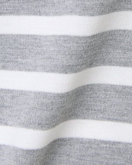 INGNI(イング) ポンチボーダー後下り/TOPS7分 グレー/オフホワイト