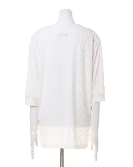 INGNI（イング） 肉薄Vネックリブイレヘム／チュニック／A ｵﾌﾎﾜｲﾄ