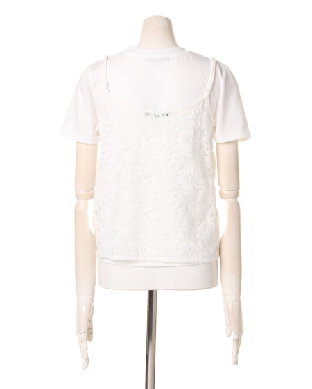 INGNI（イング） レースキャミ＋Tシャツ／アンサンブル ｵﾌﾎﾜｲﾄ
