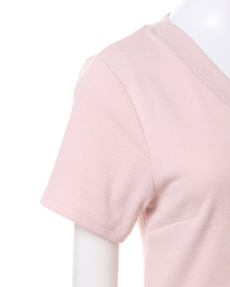 INGNI（イング） Vネックテレコ／Tシャツ ﾋﾟﾝｸ
