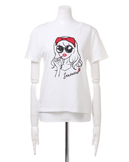 INGNI（イング） レトロガール／Tシャツ ｵﾌﾎﾜｲﾄ