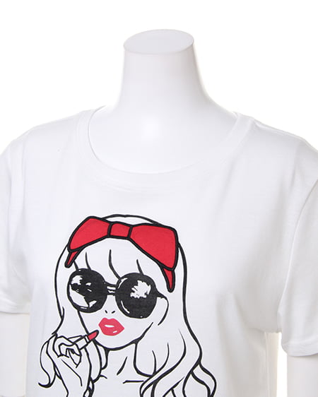INGNI（イング） レトロガール／Tシャツ ｵﾌﾎﾜｲﾄ