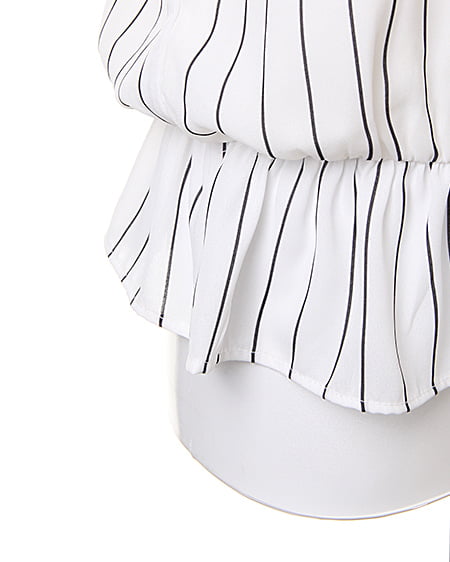 INGNI（イング） フレア袖オフショル／TOPS／A ｵﾌﾎﾜｲﾄ/ｽﾄﾗｲﾌﾟ