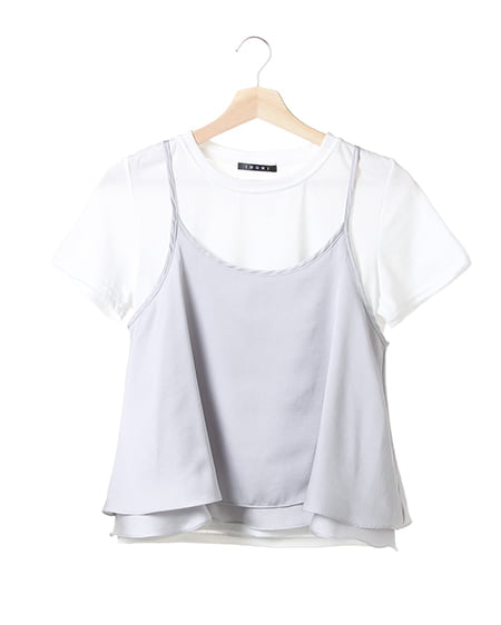 サテンキャミ＋Tシャツ／アンサンブル